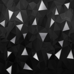 Abstract Black Vector Metal Background with Polygonal Black Triangles