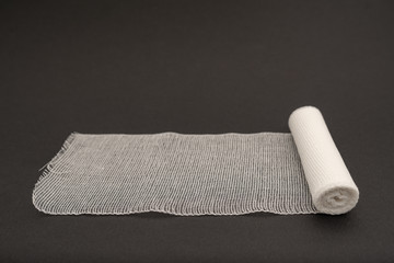 medical bandage isolated on black background