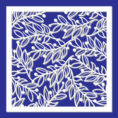 Template for laser cutting and Plotter. Flowers, leaves for decoration. Vector illustration, plotter and screen printing, serigraphy.