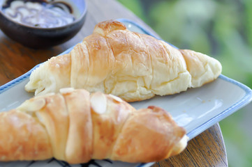 croissant and almond croissant
