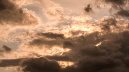 Sunset cloudy air sky