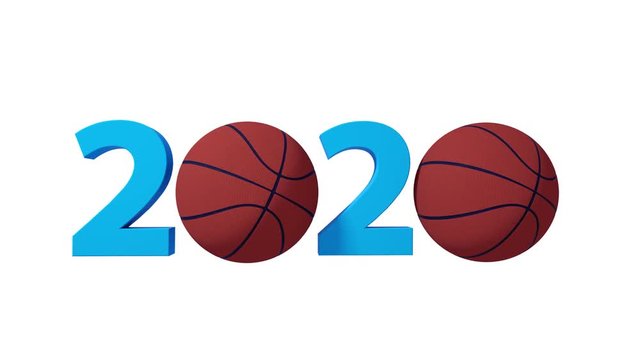 Basketball 2020 design background on a White Background