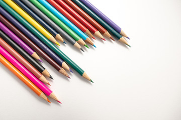 Fototapeta premium colored pencils for drawing isolated on white background
