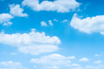 The blue sky with moving white clouds. The sky is a beautiful color shade suitable for use as a background image.