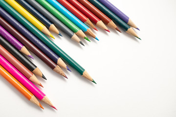 colored pencils for drawing isolated on white background
