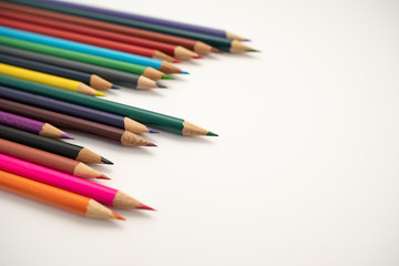 colored pencils for drawing isolated on white background