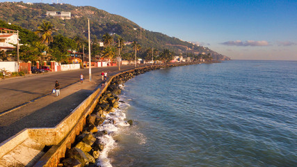 Fototapeta premium Morning along the Boulevard in Cap-Haitien, Haiti