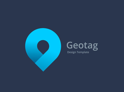 Geotag or location pin logo icon design