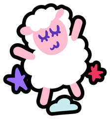 Cute little lamb flat vector illustration