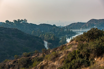 hollywood hills and surrounding landscape near los angeles