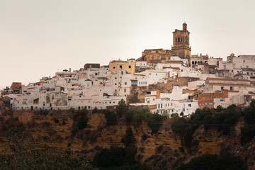 Fototapeta na wymiar Arcos de la Frontera one of the famous white towns from Cadiz region at Andalucia, Spain.