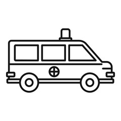 Ambulance car icon. Outline ambulance car vector icon for web design isolated on white background