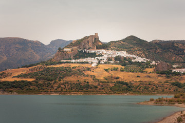 Zahara de la Sierra, one of the famous white towns from Cadiz region at Andalucia, Spain.