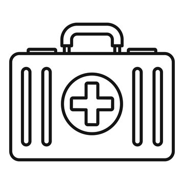First aid kit icon. Outline first aid kit vector icon for web design isolated on white background