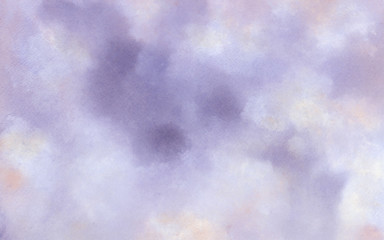 Clouds painted with watercolor. Abstract watercolor background. Hand painted illustration. Watercolor texture on paper close up. sky and clouds illustration