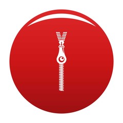 Fashion zip icon. Simple illustration of fashion zip vector icon for any design red