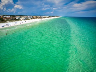 Fototapeta na wymiar Aerial View of s Sandbar off of the Coast of Santa Rosa Beach, Florida
