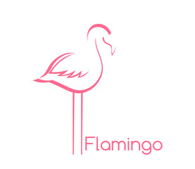 Flamingo bird shape symbol.