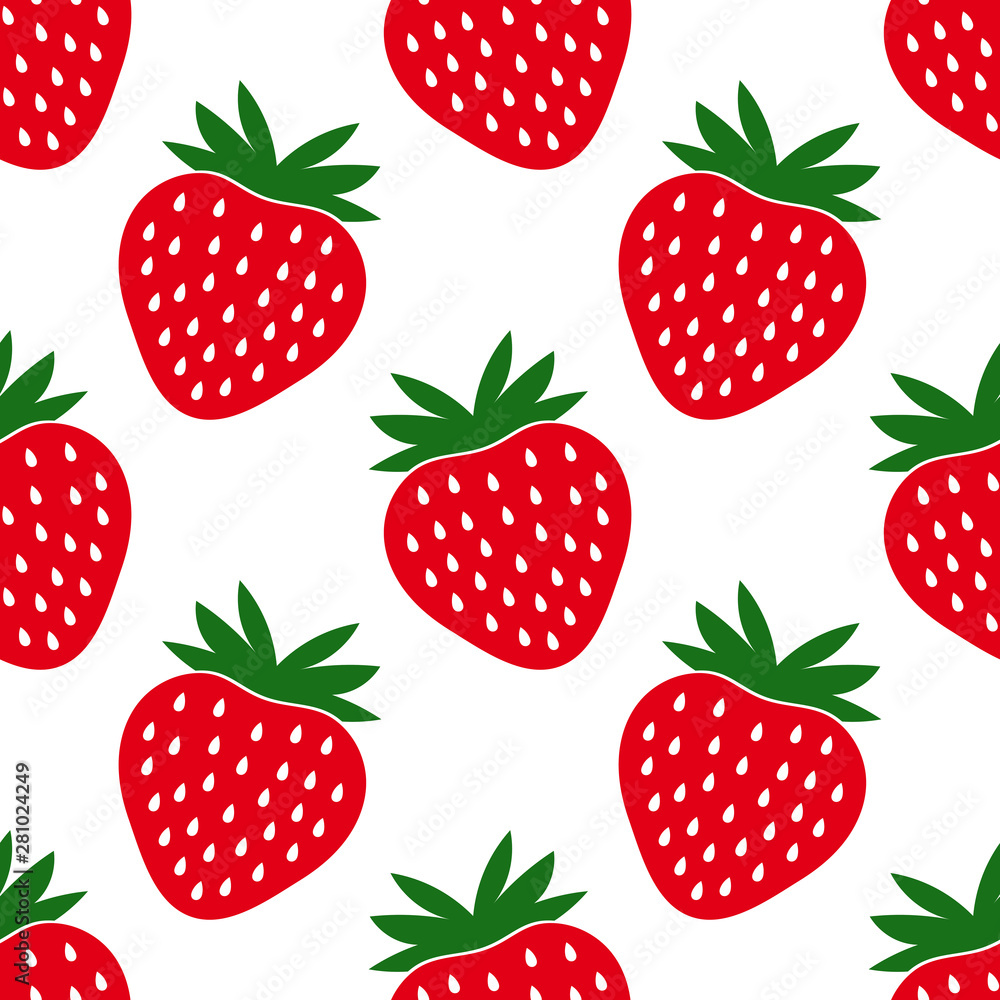 Canvas Prints strawberries fruits seamless pattern.