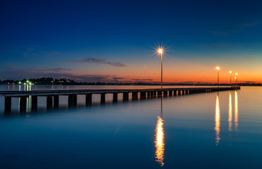 Obraz premium Como Jetty Perth Red Sunset 