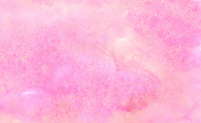 Smeared aquarelle painted magenta watercolor canvas for splash design, invitation background, vintage template. Subtle light pink color ink effect shades gradient on textured paper
