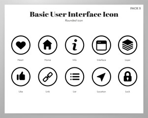 Basic UI icons rounded pack