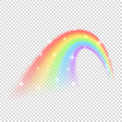 Shine rainbow vector isolated on transparent background. Illustration of rainbow colorful shine, nature light