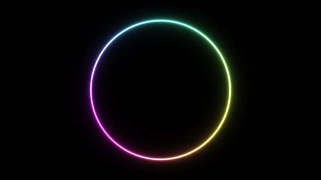 Circle abstract seamless background full range of colors web neon box pattern LED screens looped animation 