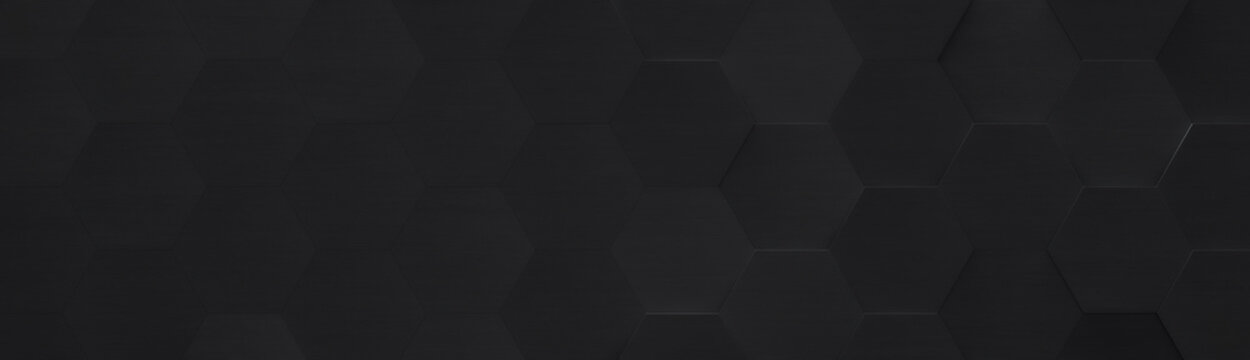 Black Metal Hexagonal Tile Background (Site Head) (3d Illustration) © Vidady