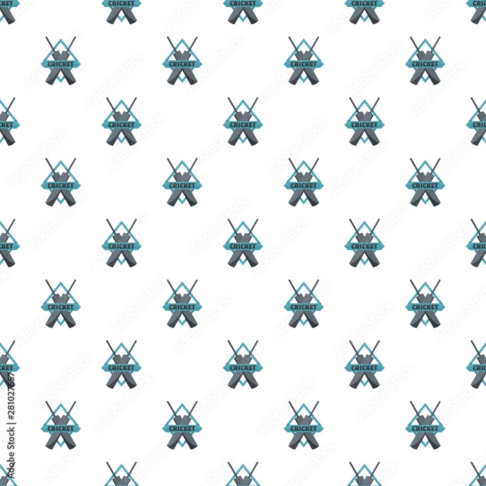 Aufkleber crossed bats cricket pattern seamless vector repeat for any web design
