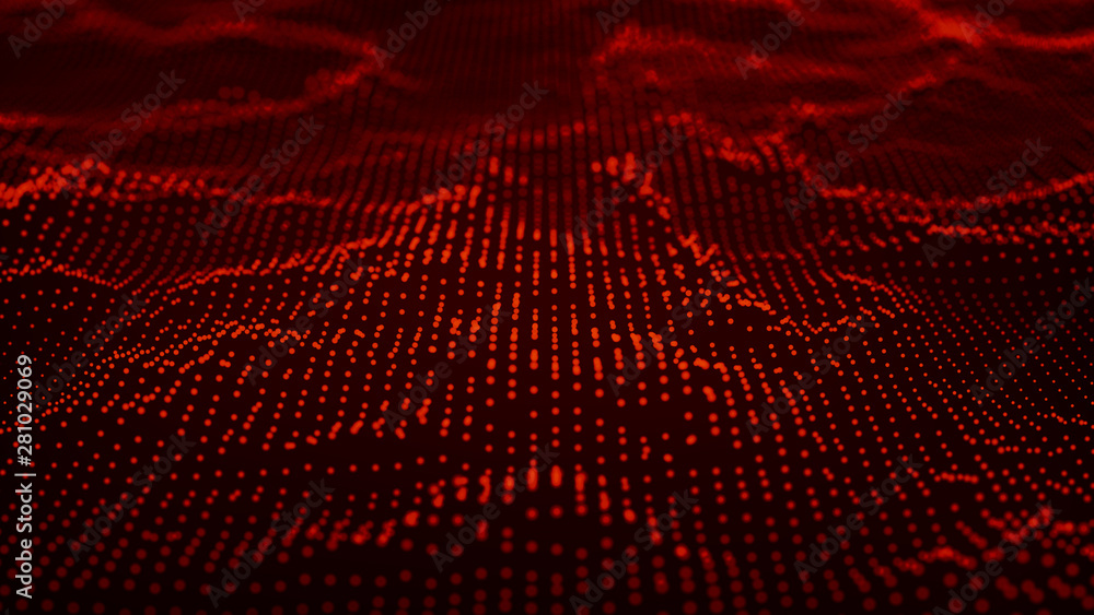Aufkleber cybernetic futuristic background. big data visualization. technological 3d landscape. abstract grid 