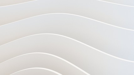 White Wave Background. Abstract Minimal Exterior Design