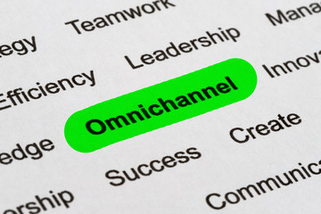 Obraz premium Customer Service Business Buzzwords, Highlighted on White Paper - Omnichannel