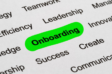 Obraz premium Customer Service Business Buzzwords, Highlighted on White Paper - Onboarding