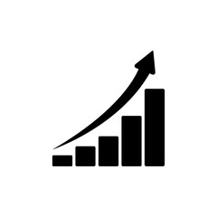 Black icon growing graphic up on a white background.
