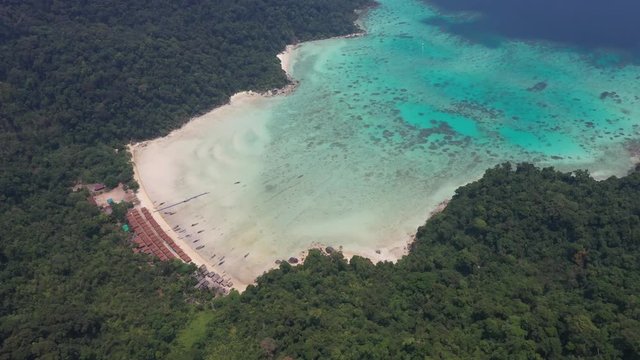Aerial view on Moken village in Surin national park Thailand
