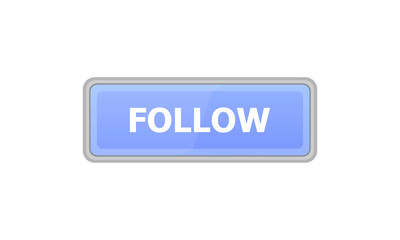 The blue button on which the text is written: FOLLOW is depicted on a blue background.