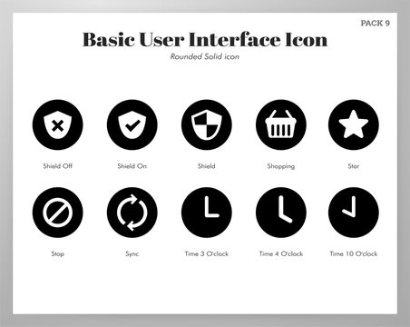 Basic UI icons rounded solid pack