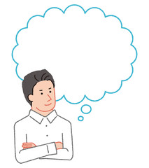 ふきだしと男性