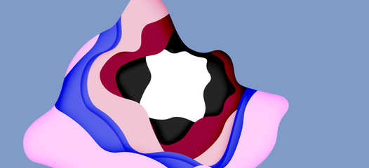 Abstract cut out abstract waves for web design. Color geometric pattern. Vector abstract geometric dynamic pattern frame