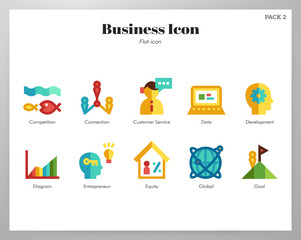 Fototapeta premium Business icons flat pack