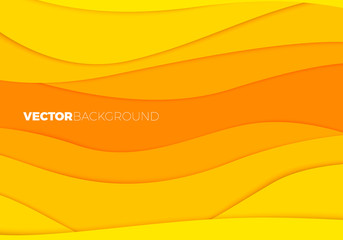 Vector abstract yellow paper background with cut out holes with place for your text
