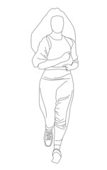 modern girl sportswoman runs