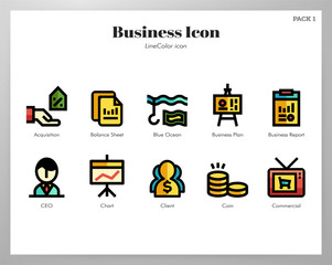 Business icons LineColor pack