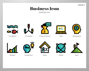 Business icons LineColor pack