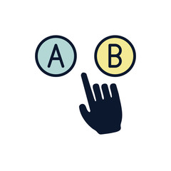 Testing, Trial, and Research Icon w A and B letters