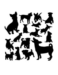 Jack russell dog animal silhouettes. Good use for symbol, logo,  web icon, mascot, sign, or any design you want.