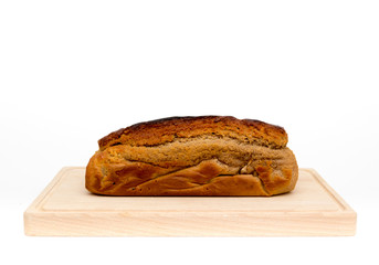 Homemade fresh plumcake isolated on white background