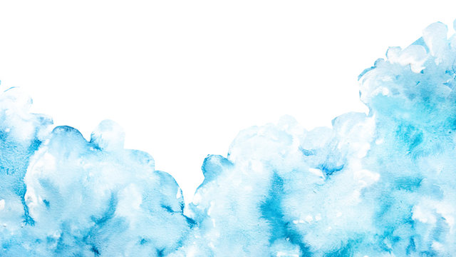 dipinto acquerello nuvole sfondo bianco