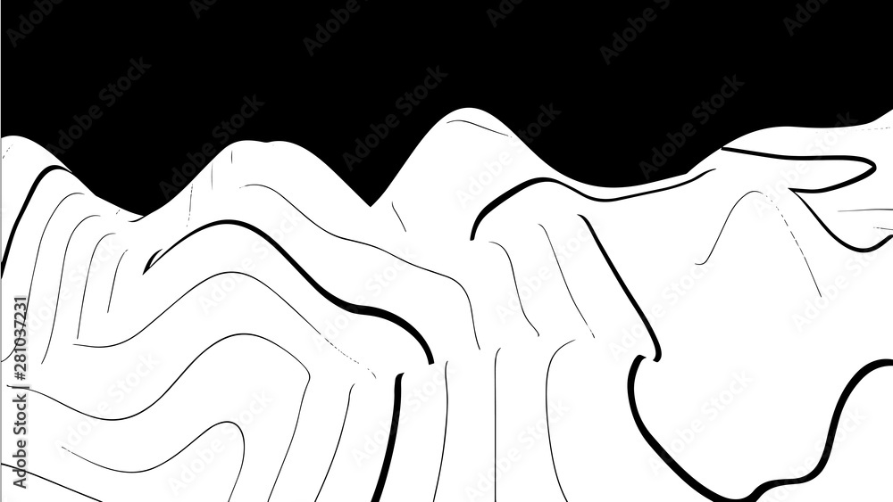Poster topographic map wave. horizontal lines stripes pattern or background with wavy distortion effect. ar